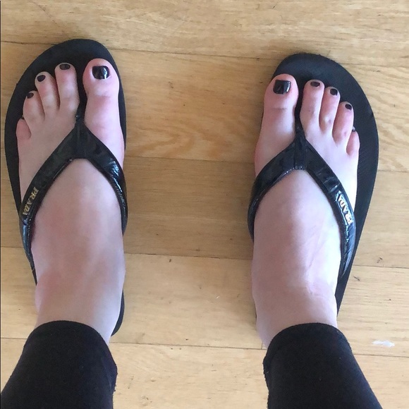 Prada Shoes - Size 9 Prada flip flops w patent band 10 years old
